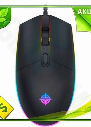 Ve миша gamepro дротова оптична new version чорна usb rgb 800-1200 dpi для комп'ютера ігрова миша n6w_ver
