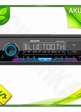 Ve автомагнітола baxster з bluetooth new version 5.3 1 din знімна передня панель для автомобіля мульти n6w_ver