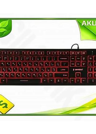 Ve клавіатура gembird мембранна usb new version чорна з 3-х кольоровим підсвічуванням для комп'ютера і n6w_ver