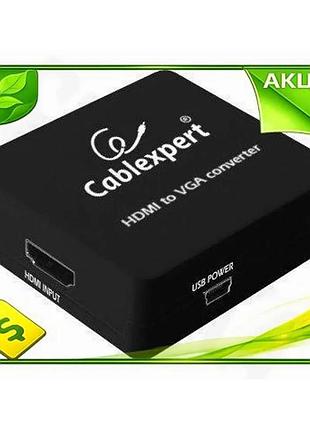 Ve перехідник hdmi vga cablexpert new version чорний 3,5 мм для звуку адаптер для монітора перехідник n6w_ver