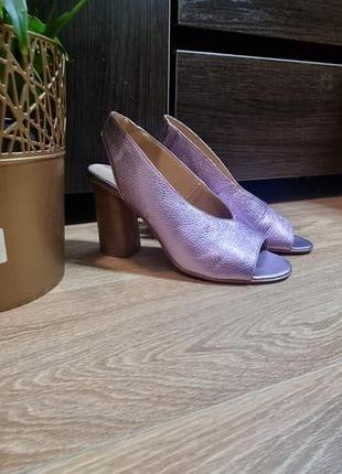 🌸 стильные кожаные босоножки с открытой пяткой 🌸