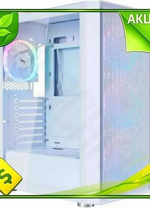 Ve корпус 1stplayer midi tower new version white для пк atx micro atx mini itx з бічною панеллю зі скл n6w_ver