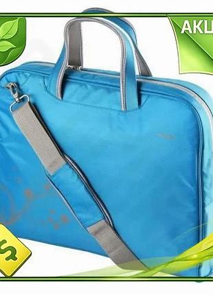 Ve сумка для ноутбука 16" new version portcase синяя полиэстер для компьютера с регулируемым ремнем и n6w_ver