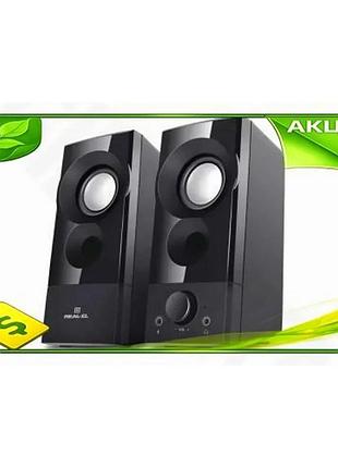 Ve колонки 2.0 real-el s-90 new version black usb акустическая система для компьютера ноутбука мультим n6w_ver
