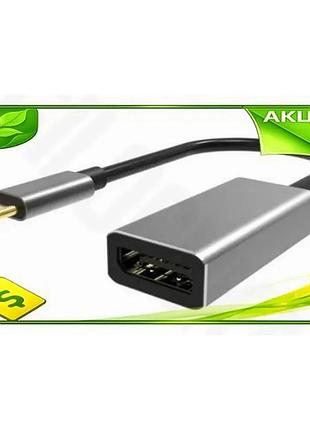 Ve перехідник type-c до displayport new version viewcon чорний 15 см 4k адаптер для підключення моніто n6w_ver