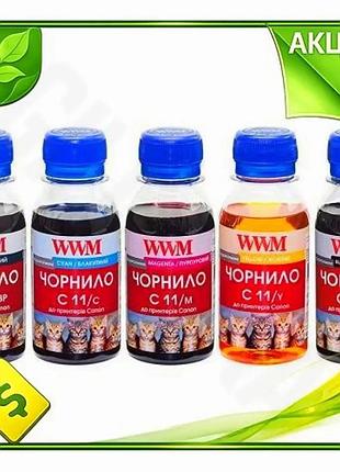 Ve комплект чорнил wwm для new version canon 5 шт 100 мл водорозчинні чорнила для принтера заправка ка n6w_ver