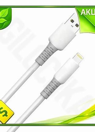 Ve кабель usb am - new version lightning 1 м colorway білий для синхронізації та живлення 3a зарядний n6w_ver