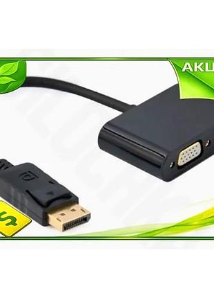 Ve перехідник displayport hdmi vga new version cablexpert 10 см чорний адаптер для монітора телевізора n6w_ver