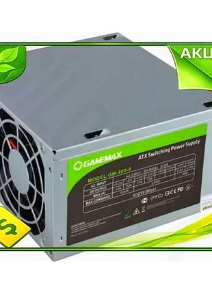 Ve блок питания 400 вт new version gamemax для пк 80 мм немодульный atx с 2xmolex 2xsata 1x4+4-pin 1x2 n6w_ver