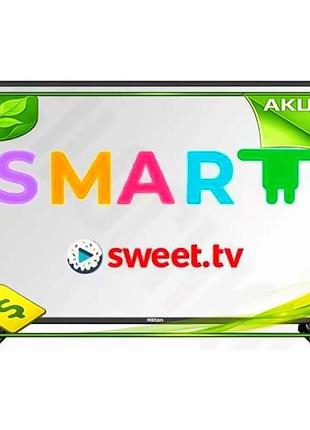 Ve телевізор 42" hilton led new version full hd 1920x1080 smart tv для дому android tv з dvb-t2 і hdmi n6w_ver