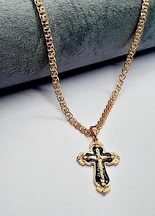 Крестик на цепочке 55 см, медзолото xuping 18k