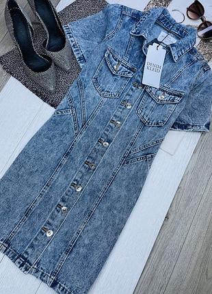 Нова джинсова сукня denim s коротка сукня сорочка літня сукня на ґудзиках