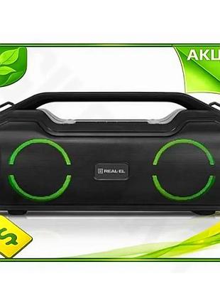 Ve портативная колонка bluetooth 2.0 new version real-el черная с микрофоном для музыки на природе и в n6w_ver