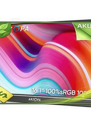 Ve монитор 16.1" arzopa черный new version портативный дисплей 2560x1600 144 гц для компьютера игр n6w_ver