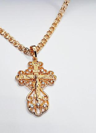 Крестик на цепочке 60 см, медзолото xuping jewelry 18k