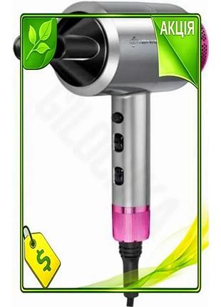 Ve фен mpm 1800w gray/pink new version для волосся з іонізацією 3 температури і 2 швидкості з концентр n6w_ver