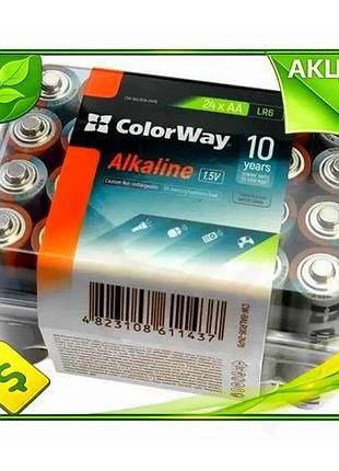 Ve батарейка aa щелочная colorway new version 24 шт 1.5v для электроники батареи n6w_ver