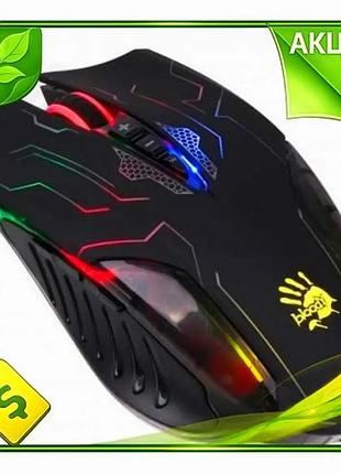 Ve мышь bloody usb оптическая new version для игр симметричная 6200 cpi черная с плетеным кабелем 8 кн n6w_ver