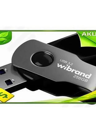 Ve флеш накопитель usb 256гб new version wibrand черный поворотный флешка usb 3.2 для хранения данных n6w_ver