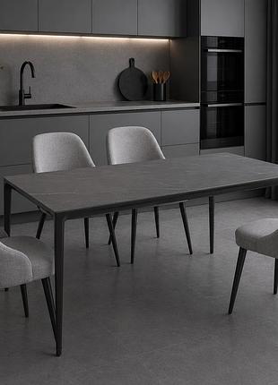 Стіл tera 180*90*74 чорний+пісочно чорний, матове покр.(cn010) к-кт(1-3)