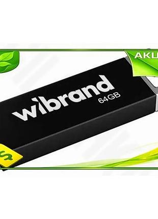 Ve флеш накопитель usb 64гб new version wibrand черный ударопрочный металлический моноблок для хранени n6w_ver