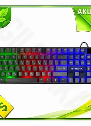 Ve клавіатура defender spark usb new version дротова led підсвітка для ігор мембранна чорна 1,5 м n6w_ver
