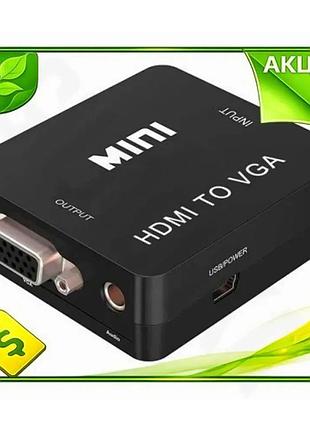 Ve переходник hdmi f - new version vga f atcom черный для подключения к монитору с 3,5 мм звуком и mic n6w_ver