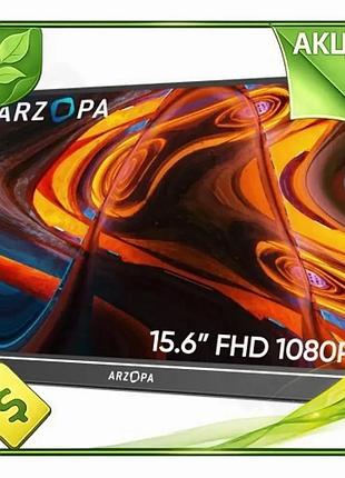Ve монітор 15.6" arzopa сенсорний new version ips 1920x1080 для комп'ютера та ноутбука портативний чор n6w_ver