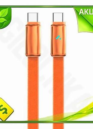Ve кабель type-c 1 м new version colorway помаранчевий для синхронізації та живлення 100 вт 5a з led і n6w_ver