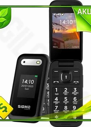 Ve мобільний телефон sigma mobile new version розкладачка чорний 2 mini-sim 2.8 дюйма для людей старшо n6w_ver