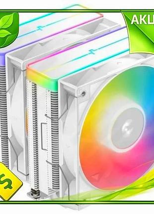 Ve кулер для процесора deepcool new version білий активне охолодження 2x120 мм argb для intel amd башт n6w_ver