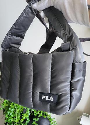 Сумочка fila пухка, темно сіра з додадковим ремінецем