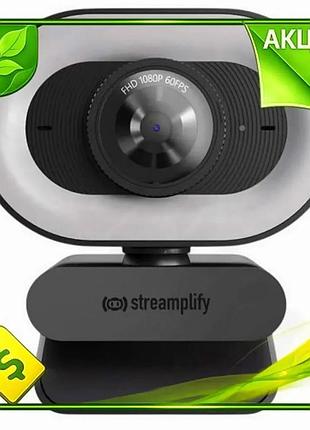 Ve веб-камера streamplify cam plus new version черная 1080p 60 fps для стриминга автофокус микрофон с n6w_ver