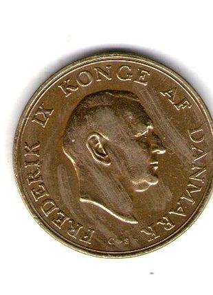 Дания ø король фредерик ix 1 крона, 1956 год алюминий-бронза, 6.5g, ø 25.5mm no3698