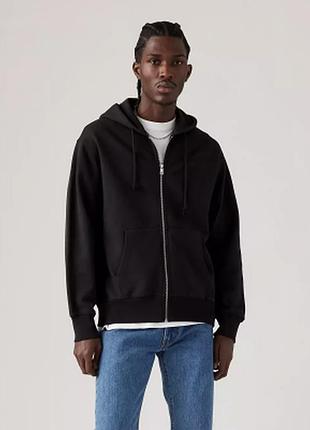 Кофта levis на блискавці фліс 19837 black agate