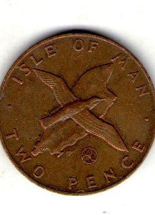 Остров мен ø королева елизавета ii 2 пенса, 1979 год бронза, 7.12g, ø 25.91mm no3924