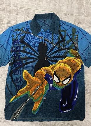 Вінтажна сорочка changes spider-man y2k з принтом спайдер-мен