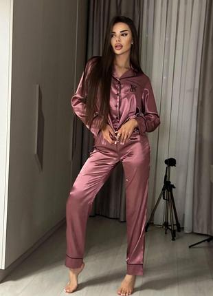 Піжама жіноча шовкова victoria's secret (вікторія сікрет) — елегантна піжама для сну та дому m