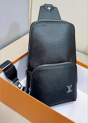 Чоловіча нагрудна сумка louis vuitton чорна