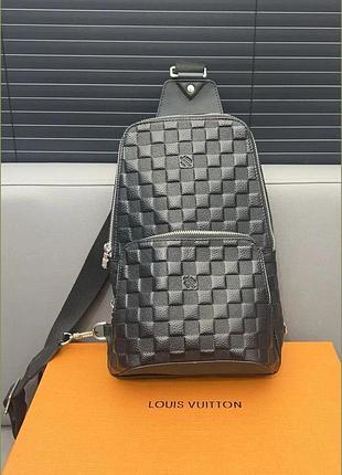 Чоловіча нагрудна сумка louis vuitton чорна