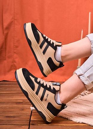Кроссовки женские маломерные sneakers 1995 black beige (36-39 размер)