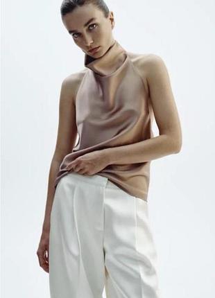 Zara топ атласний з відкритою спинкою