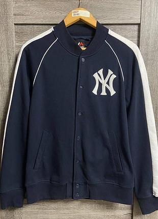 Бомбер new york yankees majestic athletic big logo кофта мужская хлопок