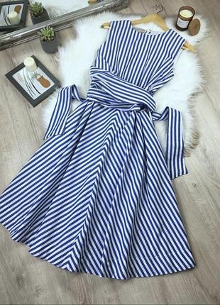 Платье летние хлопковое в полоску l/xl