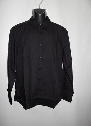 Мужская рубашка с длинным рукавом slim fit р.52 037drm
