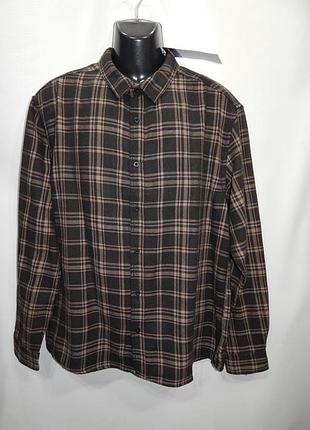 Чоловіча тепла щільна сорочка з довгим рукавом regular fit р.54 (2xl) 043rtxs