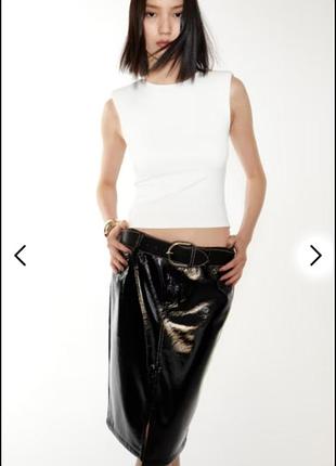 Лакова юбка h&m