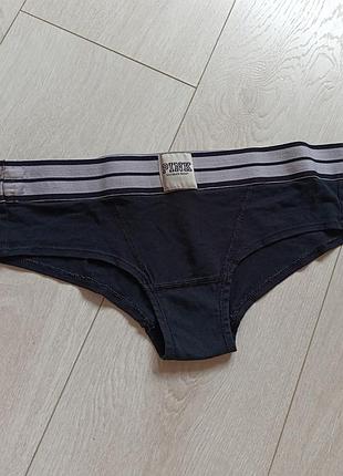Черные трусики базовые спортивные трусы коттоновые pink victoria's secret s c 8 36 44
