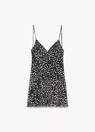 Котротка сукня в горошок з голою спиною zara нова