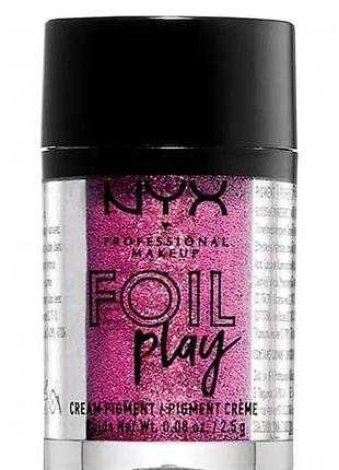 Глиттер для лица и тела nyx professional make up nyx foil play cream pigment eyeshadow 2.5g booming 02
